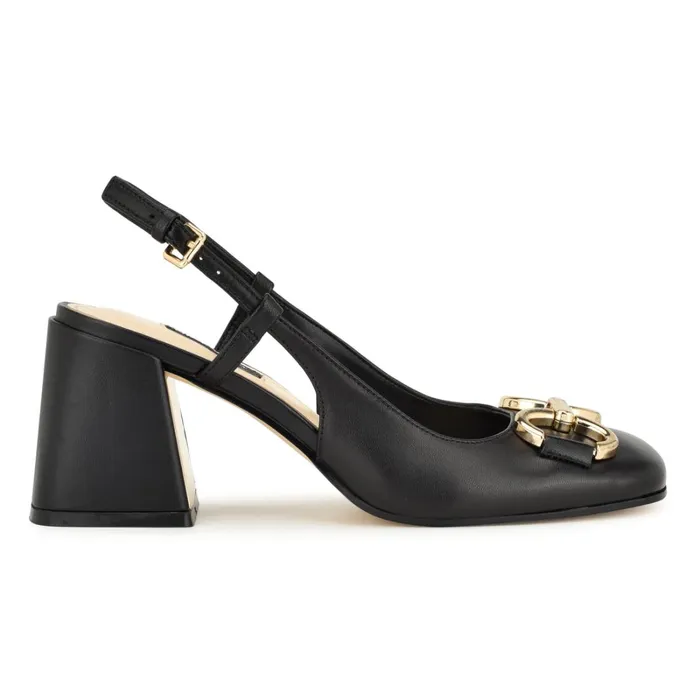 Cast Block Heel Slingback Pumps Black Women Nine West Slingbacks