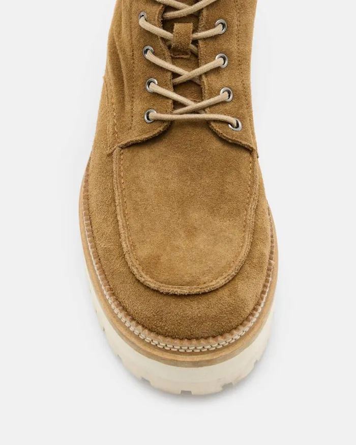 Castle Suede Lace Up Boots Tan Men AllSaints Shoes and Boots