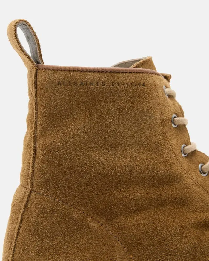 Castle Suede Lace Up Boots Tan Men AllSaints Shoes and Boots