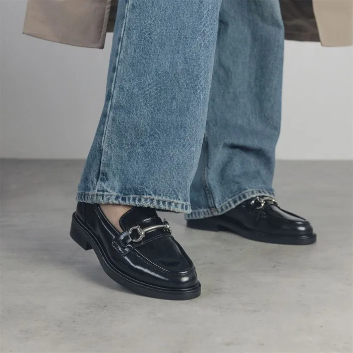 Casual Shoes Women Moda In Pelle Estephe Black Patent Leather
