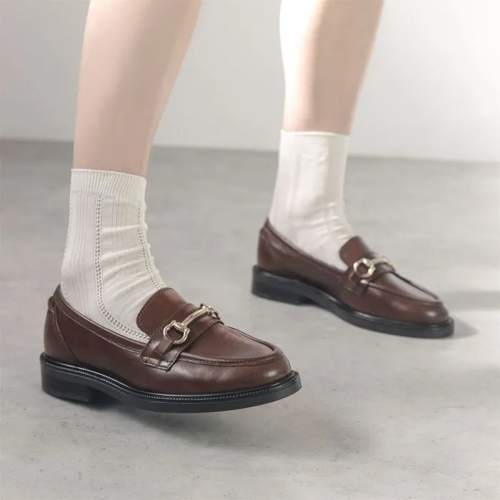 Casual Shoes Women Moda In Pelle Estephe Dark Brown Leather