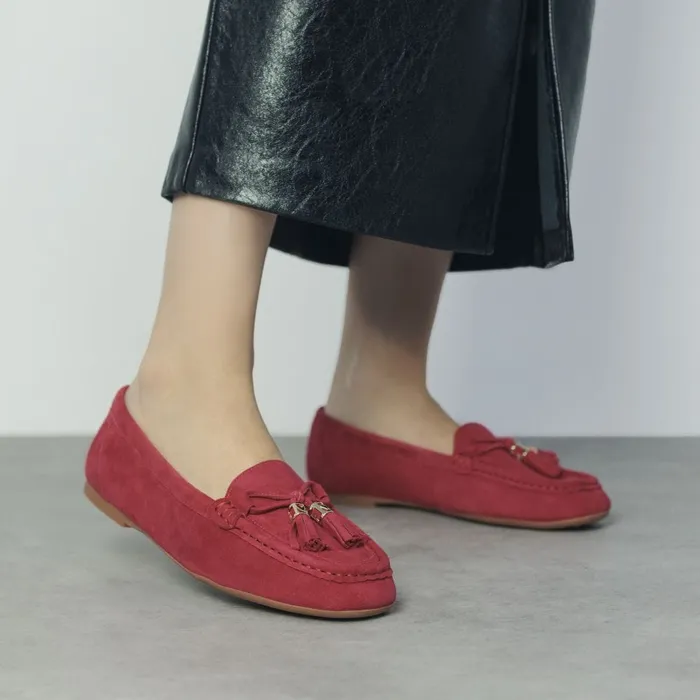 Casual Shoes Women Moda In Pelle Famina Red Suede