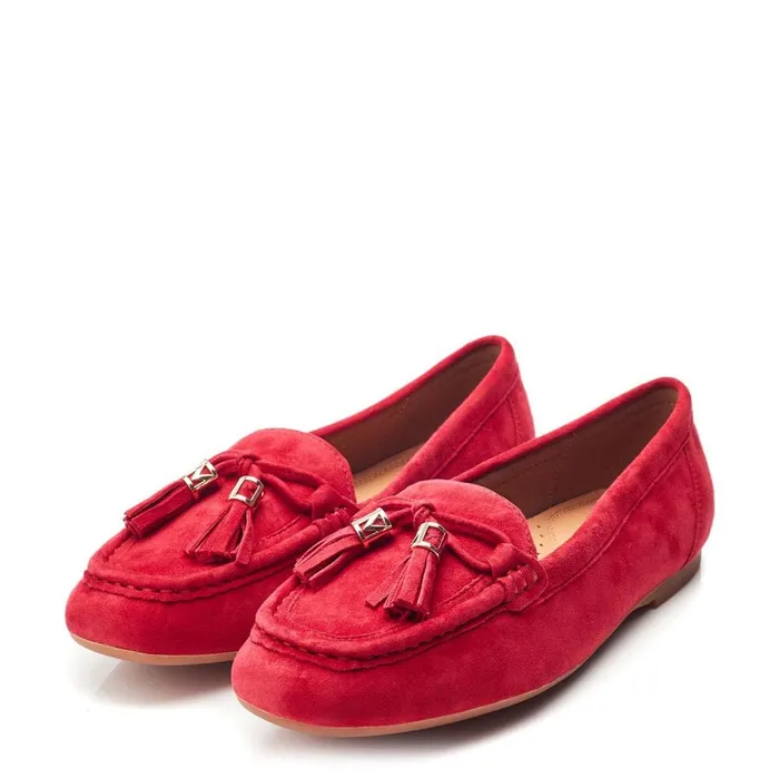 Casual Shoes Women Moda In Pelle Famina Red Suede