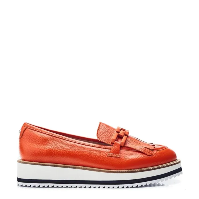 Casual Shoes Women Moda In Pelle Fernnanda Orange Leather