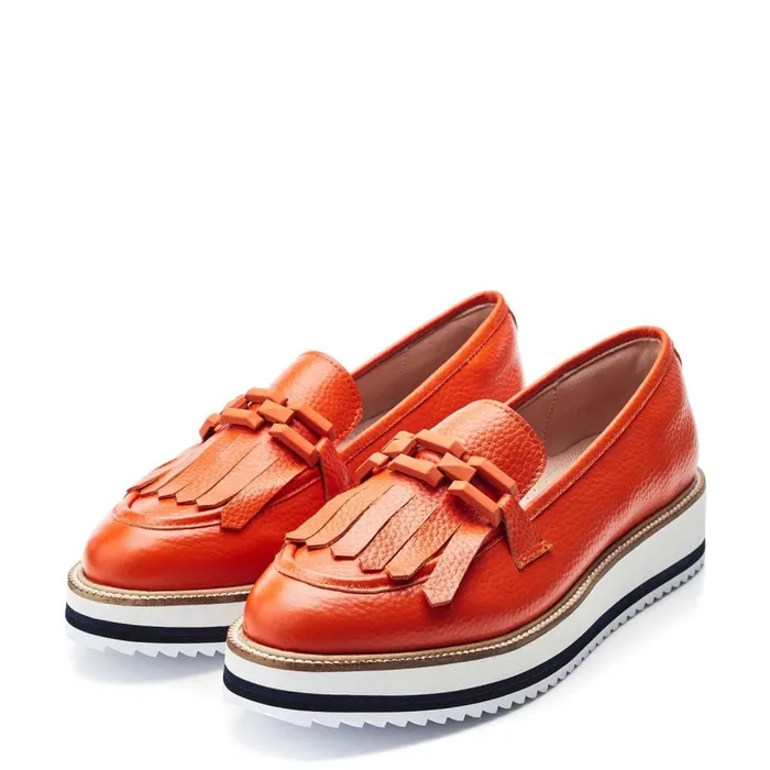 Casual Shoes Women Moda In Pelle Fernnanda Orange Leather