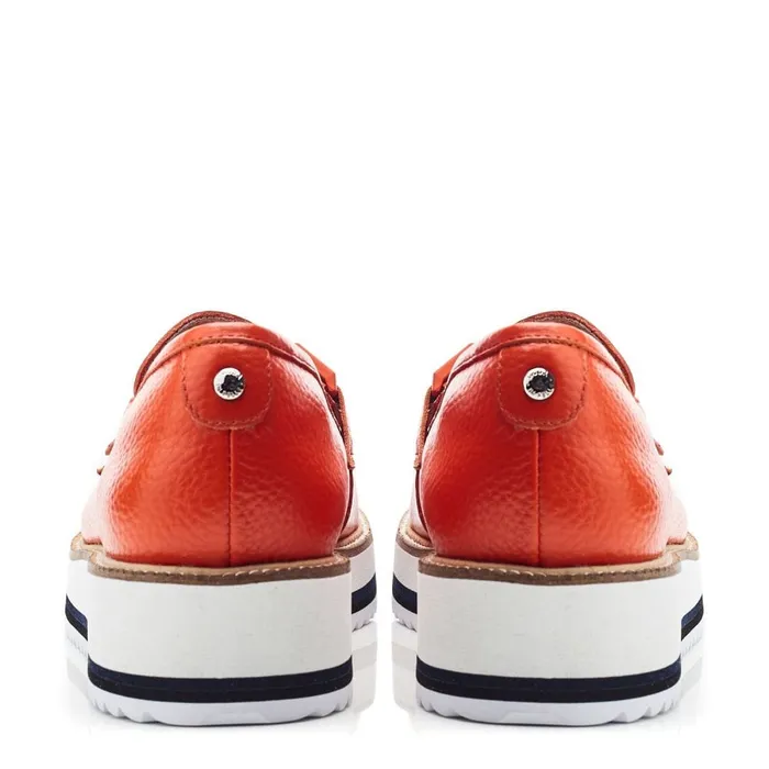 Casual Shoes Women Moda In Pelle Fernnanda Orange Leather