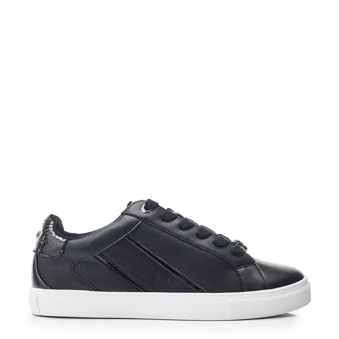 Casual Trainers Women Moda In Pelle Abrini Black Leather
