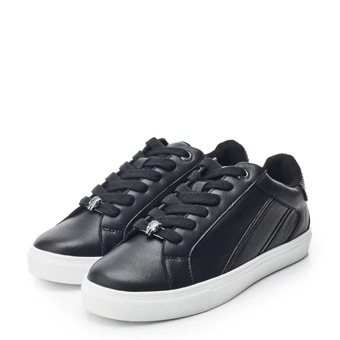 Casual Trainers Women Moda In Pelle Abrini Black Leather