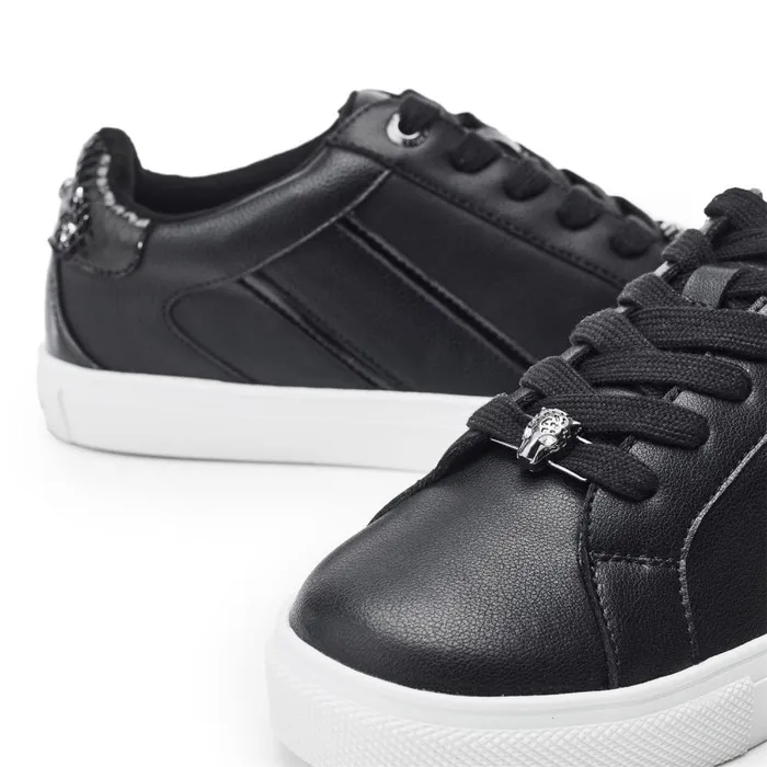 Casual Trainers Women Moda In Pelle Abrini Black Leather