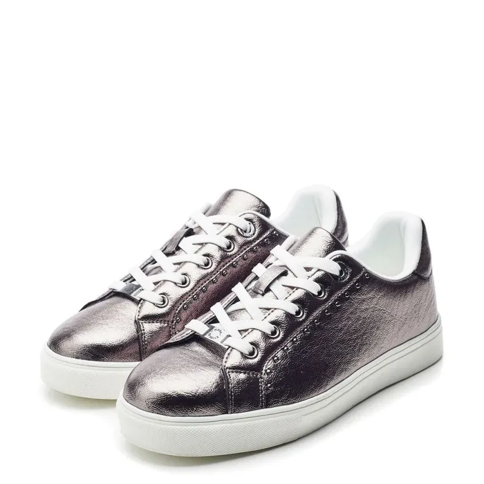 Casual Trainers Women Moda In Pelle Amaya Pewter Porvair