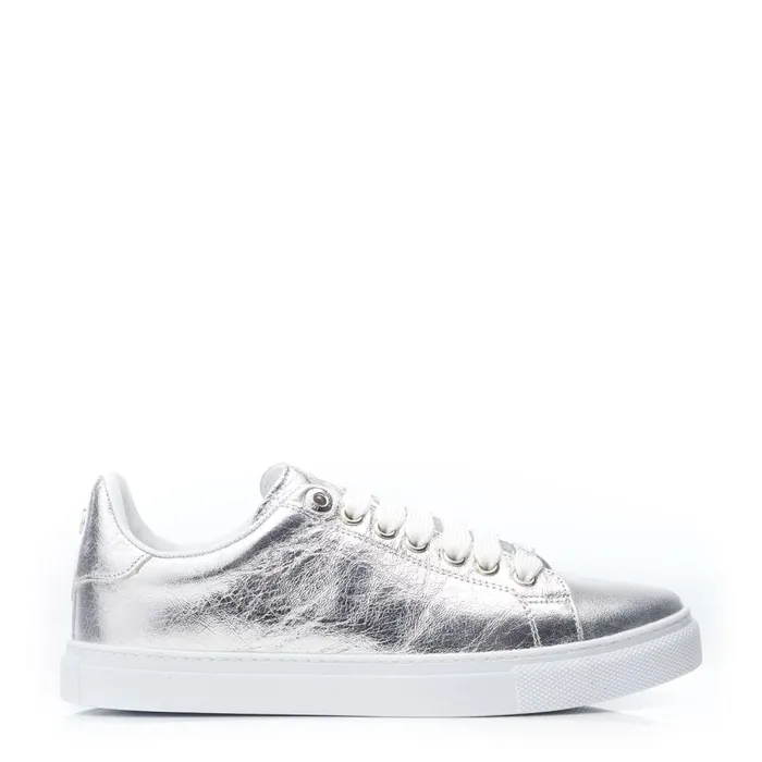 Casual Trainers Women Moda In Pelle Ariia Silver Leather