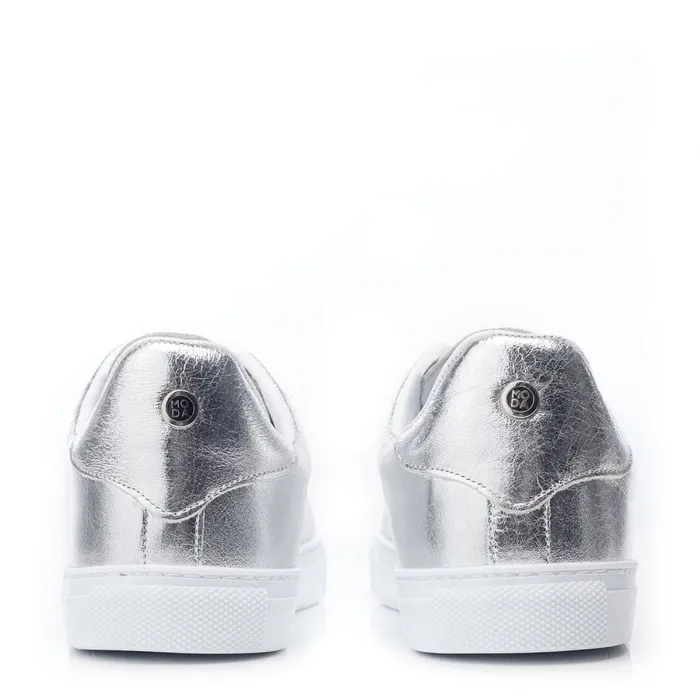 Casual Trainers Women Moda In Pelle Ariia Silver Leather