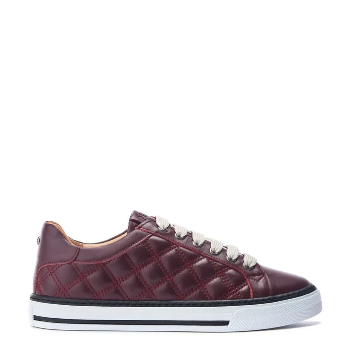 Casual Trainers Women Moda In Pelle Arzon Burgundy Leather