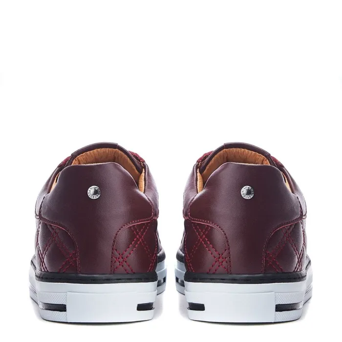Casual Trainers Women Moda In Pelle Arzon Burgundy Leather