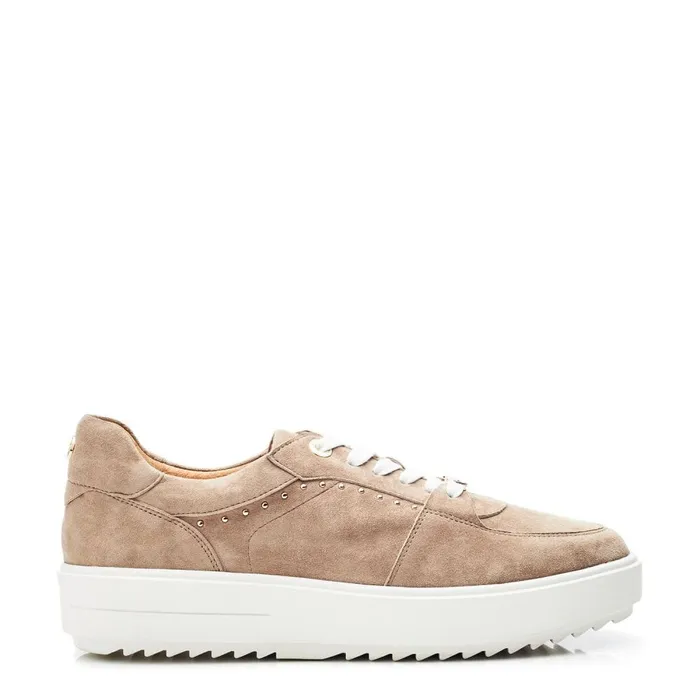 Casual Trainers Women Moda In Pelle Bastia Taupe Suede
