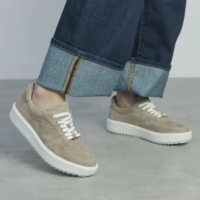 Casual Trainers Women Moda In Pelle Bastia Taupe Suede
