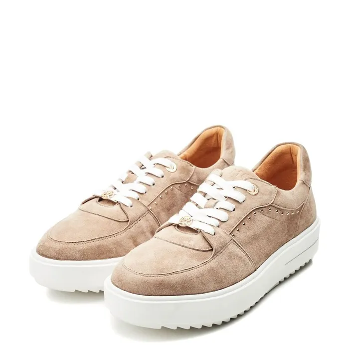 Casual Trainers Women Moda In Pelle Bastia Taupe Suede