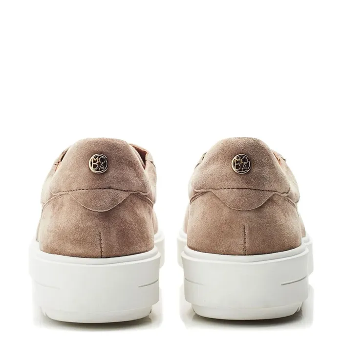 Casual Trainers Women Moda In Pelle Bastia Taupe Suede