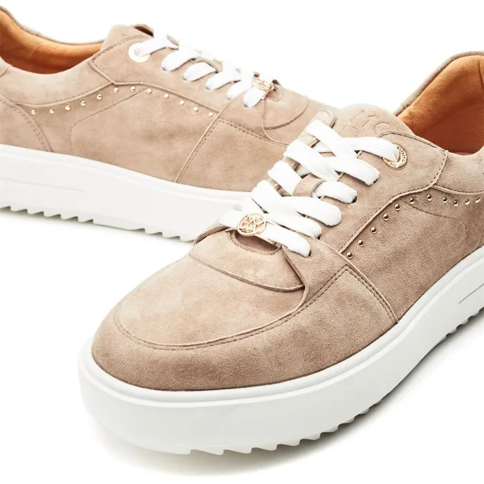 Casual Trainers Women Moda In Pelle Bastia Taupe Suede
