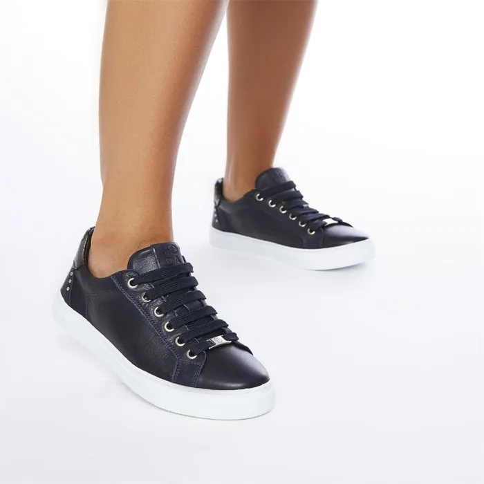 Casual Trainers Women Moda In Pelle Bradd Navy Leather