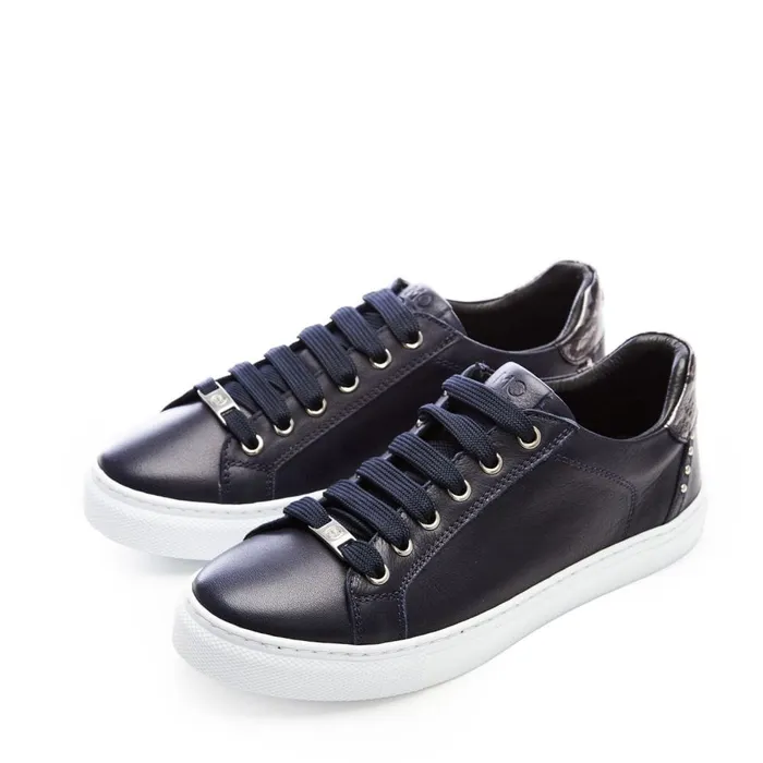 Casual Trainers Women Moda In Pelle Bradd Navy Leather