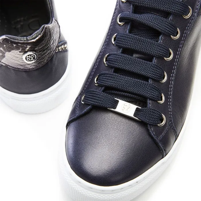 Casual Trainers Women Moda In Pelle Bradd Navy Leather