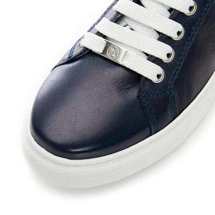 Casual Trainers Women Moda In Pelle Bradd Navy Leather