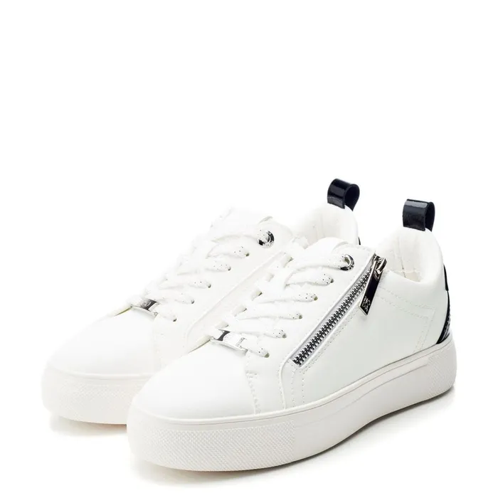 Casual Trainers Women Moda In Pelle Brumath White Black Porvair