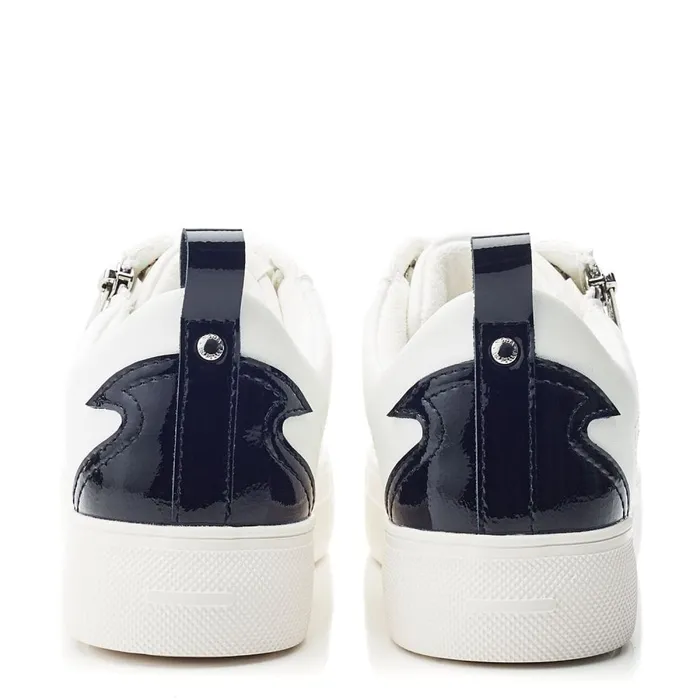 Casual Trainers Women Moda In Pelle Brumath White Black Porvair