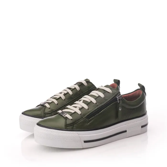 Casual Trainers Women Moda In Pelle Filician Green Leather