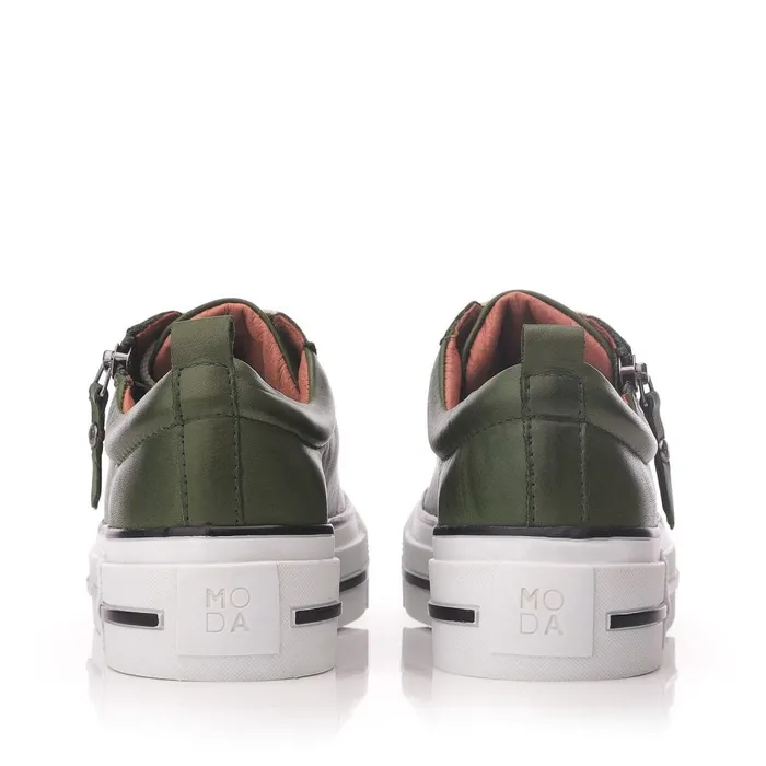 Casual Trainers Women Moda In Pelle Filician Green Leather