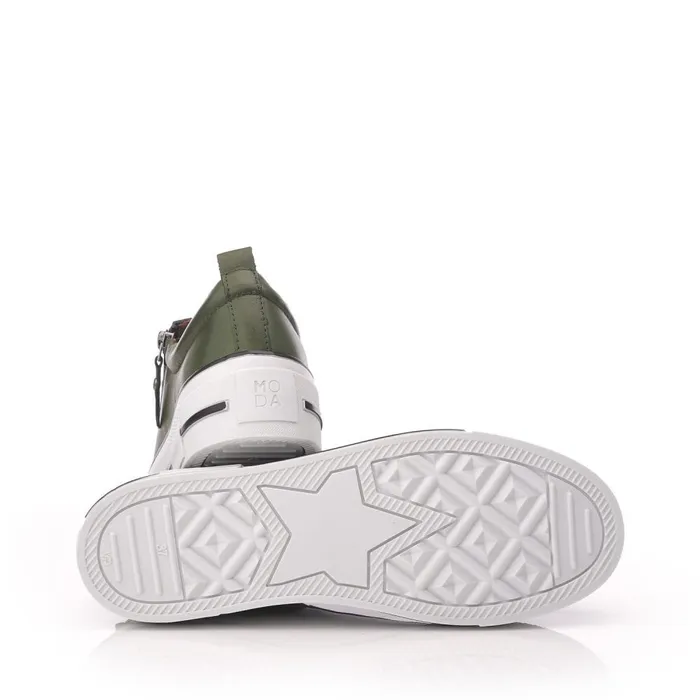 Casual Trainers Women Moda In Pelle Filician Green Leather
