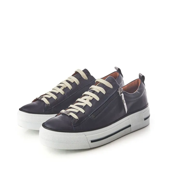 Casual Trainers Women Moda In Pelle Filician Navy Leather