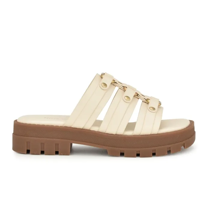 Cazz Fisherman Slide Sandals Ivory Women Nine West Low Heel