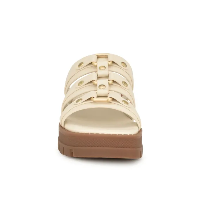 Cazz Fisherman Slide Sandals Ivory Women Nine West Low Heel Cazz Fisherman Slide Sandals Ivory Women Nine West Low Heel