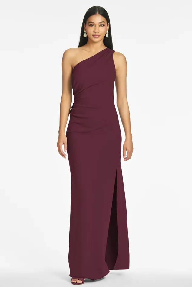 Cece 4Way Stretch Crepe Gown 8211 Deep Wine Women Sachin and Babi Formal