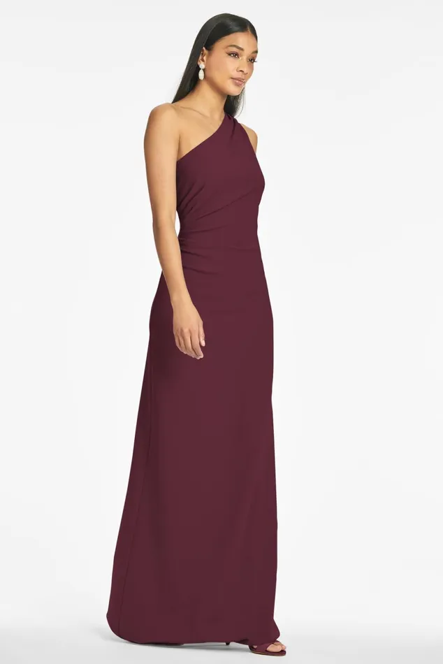 Cece 4Way Stretch Crepe Gown 8211 Deep Wine Women Sachin and Babi Formal