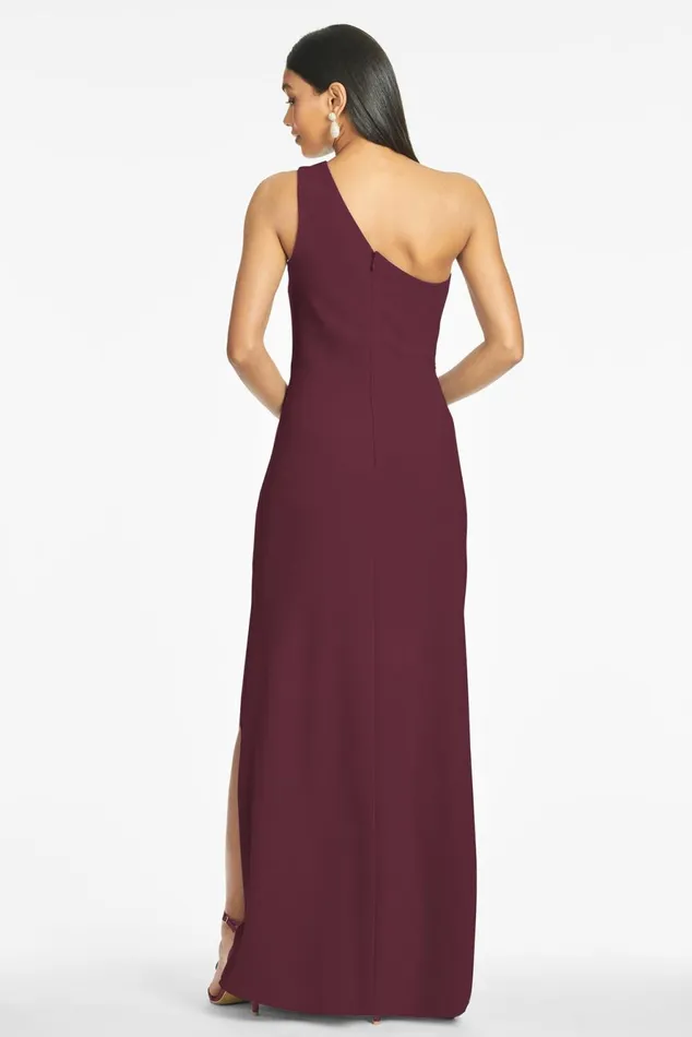Cece 4Way Stretch Crepe Gown 8211 Deep Wine Women Sachin and Babi Formal