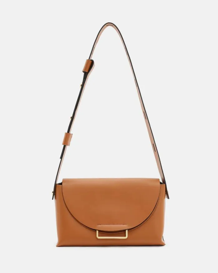 Celeste Leather Crossbody Bag Desert Tan Women AllSaints Accessories