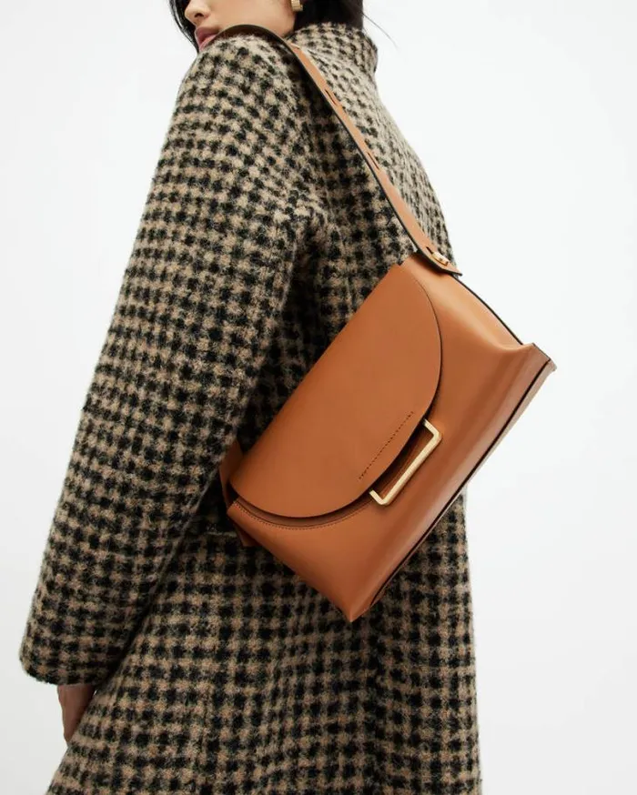 Celeste Leather Crossbody Bag Desert Tan Women AllSaints Accessories