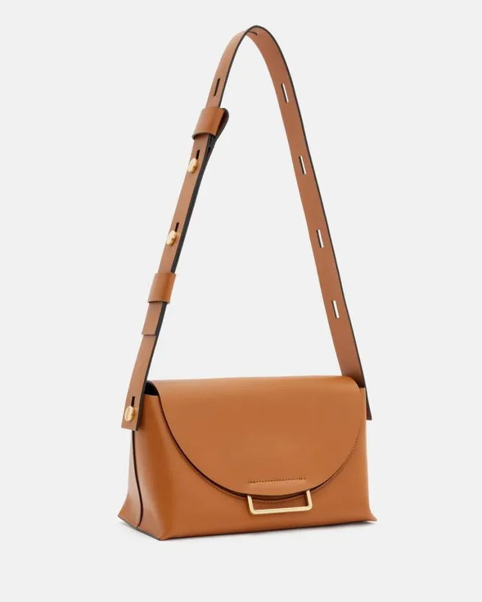 Celeste Leather Crossbody Bag Desert Tan Women AllSaints Accessories