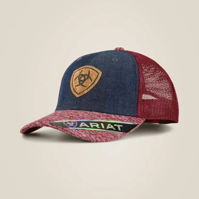 Center Shield Logo Cap Blue Women Ariat Hats and Caps