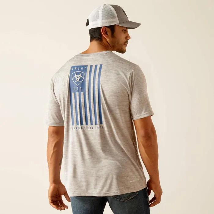 Charger Ariat Spirited TShirt Light Grey Heather Men Ariat TShirts and Polos