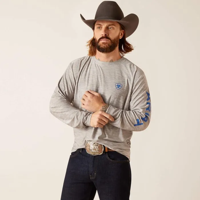 Charger Logo TShirt Grey Men Ariat TShirts and Polos