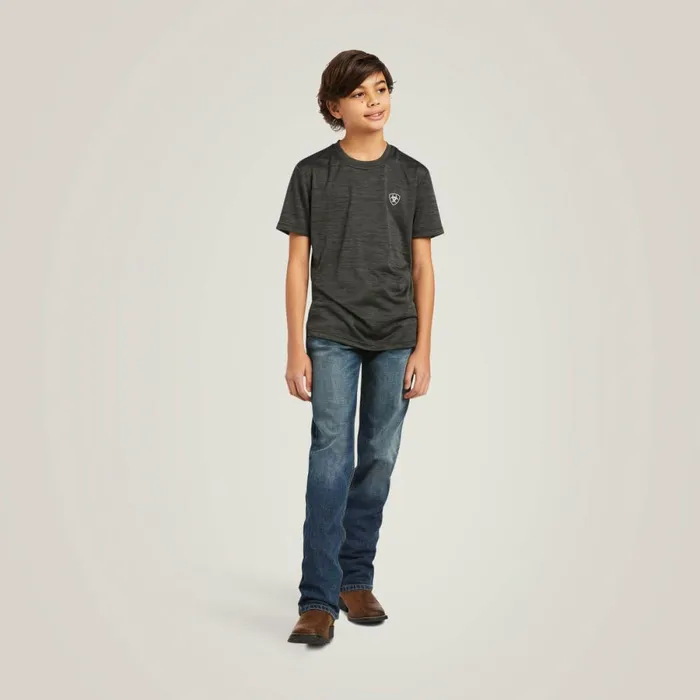 Charger Vertical Flag Tee Charcoal Kids Ariat TShirts and Polos Charger Vertical Flag Tee Charcoal Kids Ariat TShirts and Polos