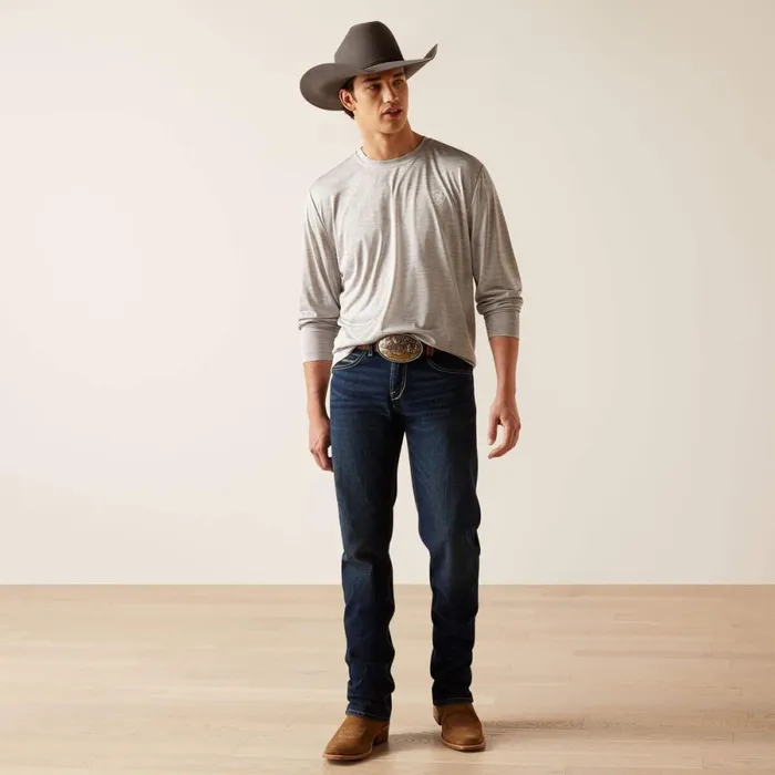 Charger Woodgrain Shield TShirt Grey Heather Men Ariat TShirts and Polos Charger Woodgrain Shield TShirt Grey Heather Men Ariat TShirts and Polos