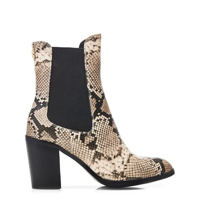 Chelsea Boots Women Moda In Pelle Briee Natural Snake Print
