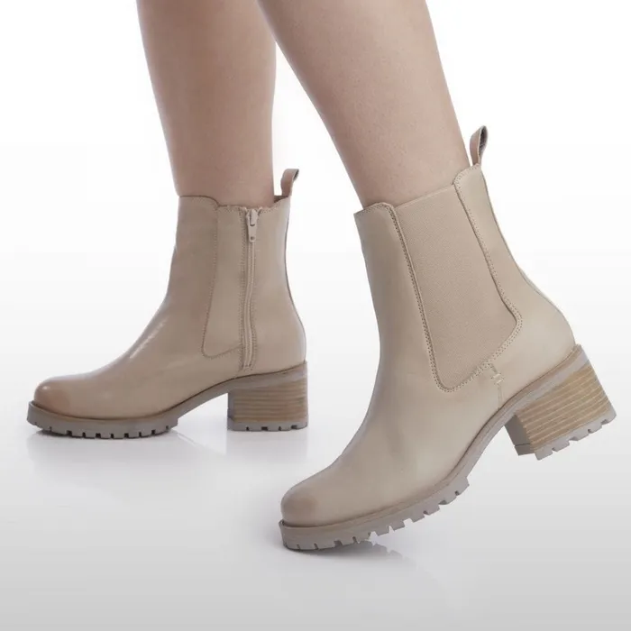 Chelsea Boots Women Moda In Pelle Brooklea Cream Leather
