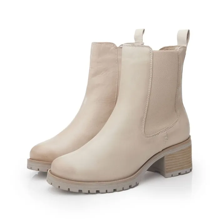 Chelsea Boots Women Moda In Pelle Brooklea Cream Leather