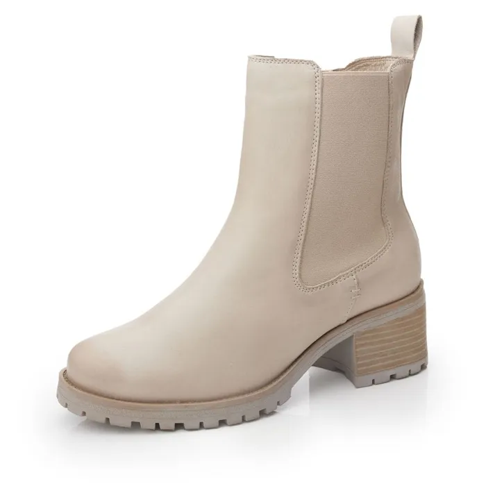 Chelsea Boots Women Moda In Pelle Brooklea Cream Leather